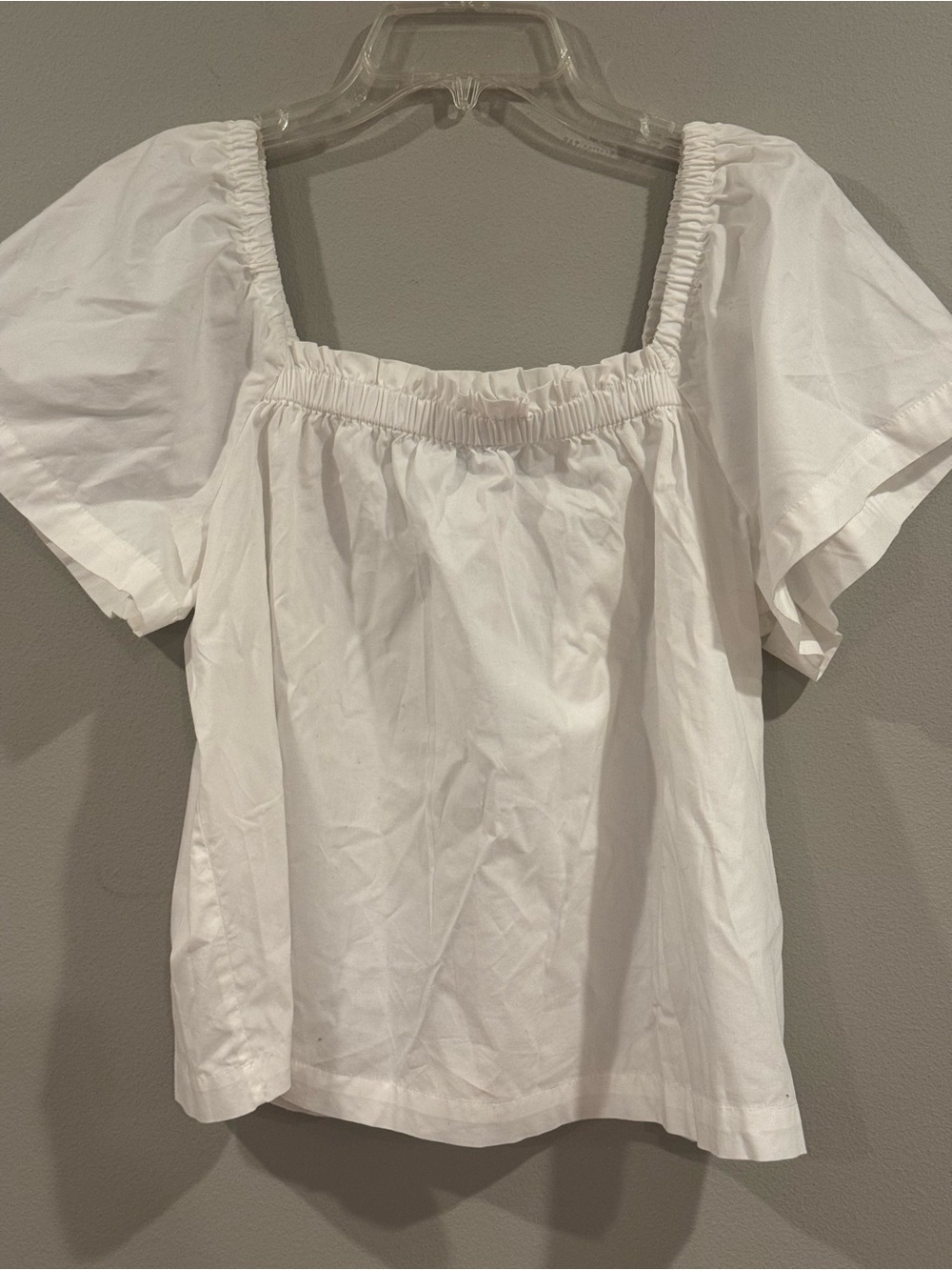 Gap Off Shoulder BabydollTop Shirt Small White Cotton Loose Fit